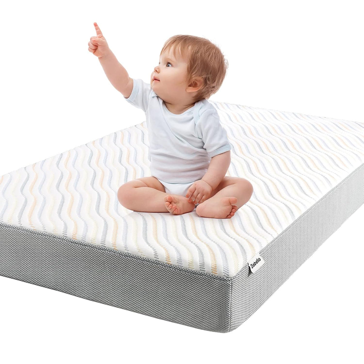 BABELIO Biobased Crib and Toddler Mattress Dual-Sided, CertiPUR-US, Removable Waterproof and