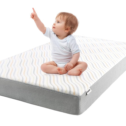 BABELIO Biobased Crib and Toddler Mattress Dual-Sided, CertiPUR-US, Removable Waterproof and