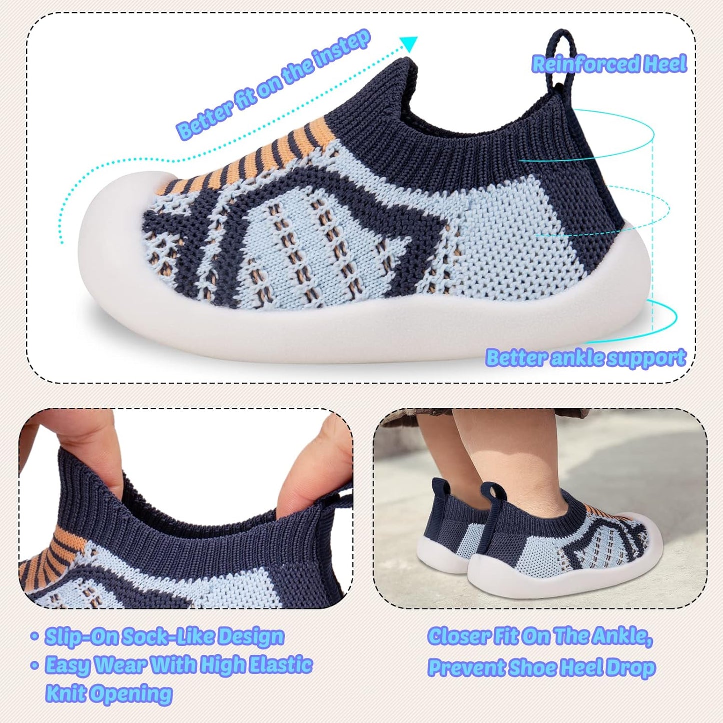 Charrost Toddler Baby Girl Boy First Walking Shoes Checkered Sneakers Sizes 3/4/5/6/7/8T. Soft