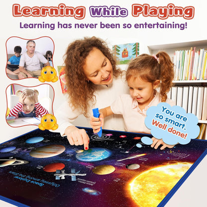 Bilingual Interactive Solar System Poster for Kids – Educational Talking Space Poster for Kids Aged