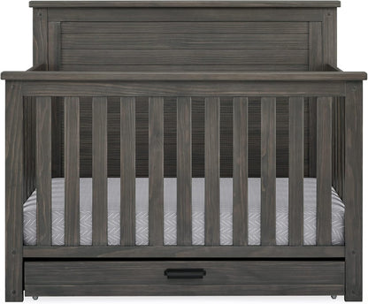 Delta Children Simmons Kids Caden 6-in-1 Convertible Crib with Trundle Drawer, Greenguard Gold