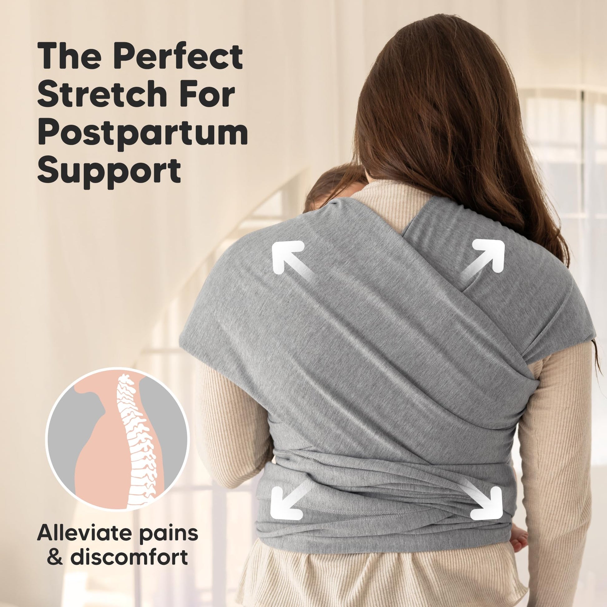 KeaBabies Baby Wrap Carrier, All in 1 Original Baby Carrier (Classic Gray)