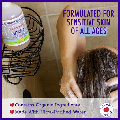 California Baby Super Sensitive Baby Shampoo and Body Wash | 100% Plant-Based | Gentle Fragrance