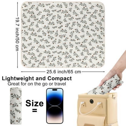 Baby Diaper Changing Pad, 19.7"x25.6" Waterproof Changing Pad Liners with 100% Muslin Cotton Front