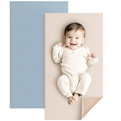 Konssy Faux Leather Baby Changing Mat, Waterproof, Wipeable & Portable Diaper Changing Pad for