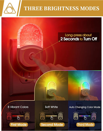 Night Lights Plug Into Wall, Color Changing Night Light for Kids, RGB Night Lights Plug into Wall 2