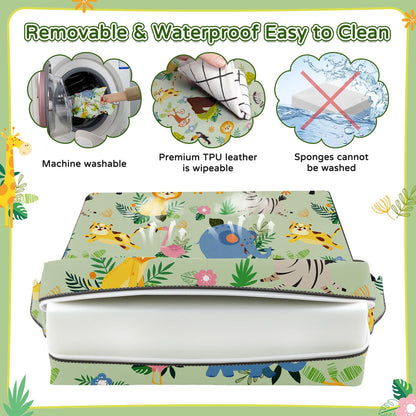 Vahlbeste Booster Seat for Kitchen Chair with Backrest & 4 Adjustable Straps, Portable TPU