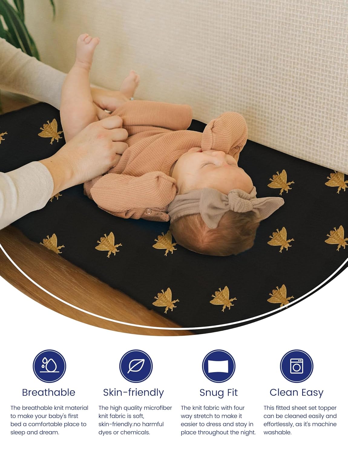 TotAha Premium Stretchy Changing Pad Cover, Buttery Soft Diaper Changing Pad Covers for Girls Boys