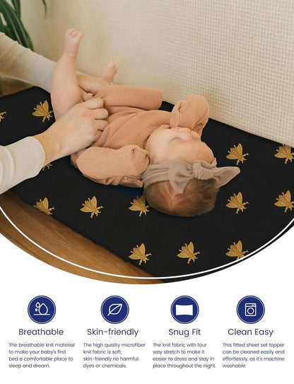 TotAha Premium Stretchy Changing Pad Cover, Buttery Soft Diaper Changing Pad Covers for Girls Boys