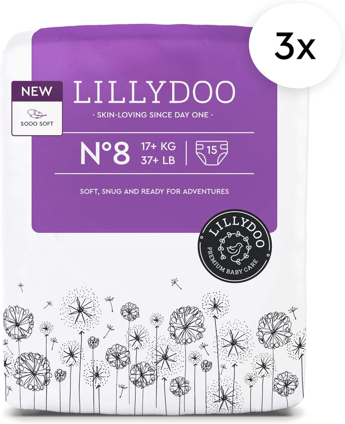 Baby Diapers - Size 8 (37+ lbs), Half-Monthly Supply (90 Count), Leak Protection, Skin-Friendly
