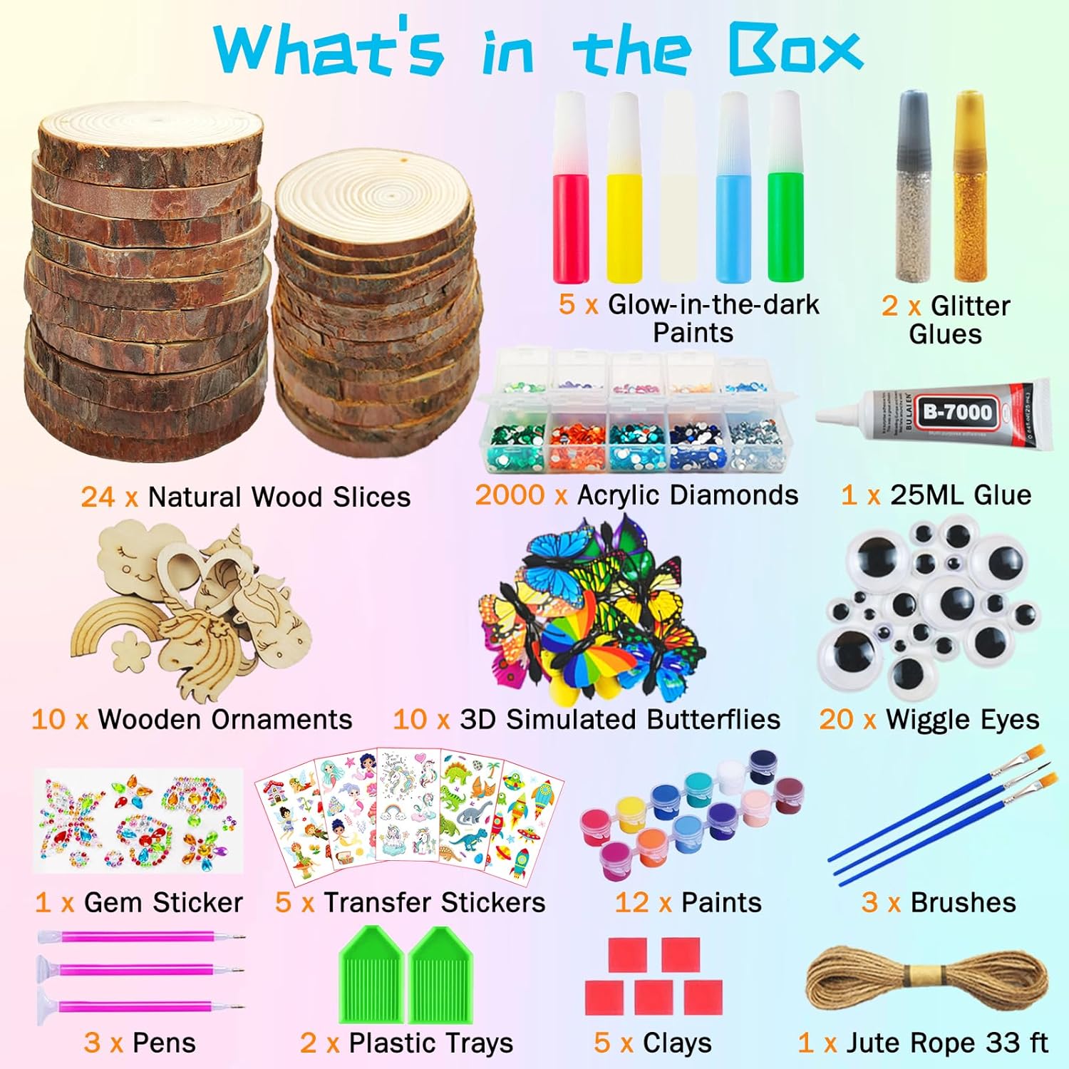 KIRKOTOY Wooden Crafts Kit for Kids-Glow in The Dark-Arts & Crafts Gifts for Boys Girls Age 6-12