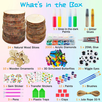 KIRKOTOY Wooden Crafts Kit for Kids-Glow in The Dark-Arts & Crafts Gifts for Boys Girls Age 6-12