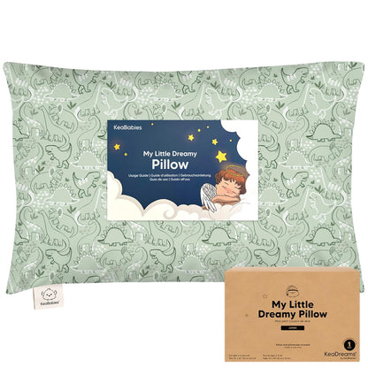 KeaBabies Toddler Pillow with Pillowcase, Jumbo 14X20 - Soft Organic Cotton Toddler Pillows for