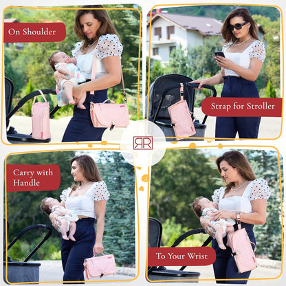 Premium Portable Diaper Changing Pad – CPC Certified Waterproof 2-in-1 Diaper Clutch & Changing Mat