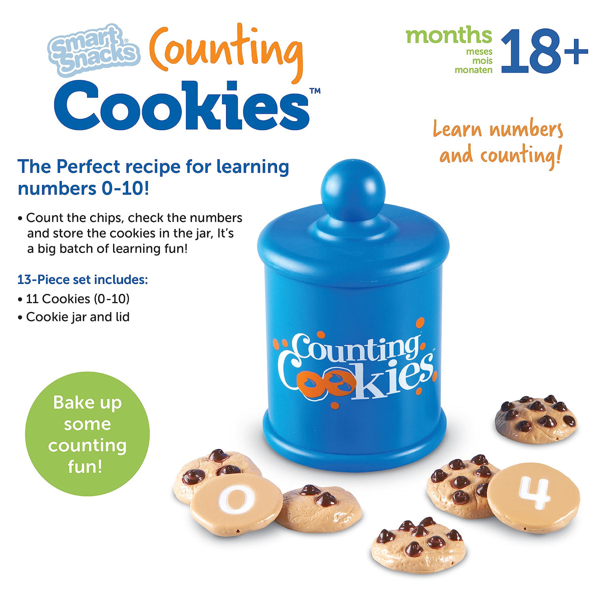 Learning Resources Smart Counting Cookies - Chocolate Chip Play Food, Preschool Activities, Toddler