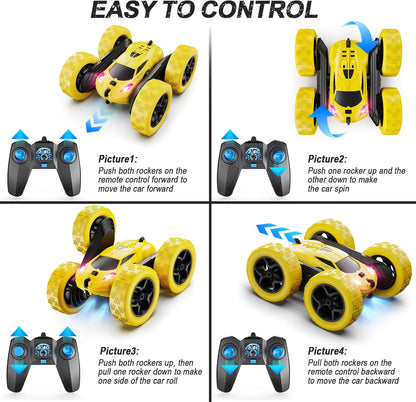 Remote Control Car,RC Car Toys for 6-12 Year Old Boys, Off Road RC Stunt Car 4WD 360° Rotating
