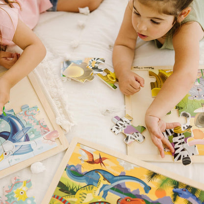 Melissa & Doug Jigsaw Puzzle Bundle (Dinosaur,Safari and Ocean)