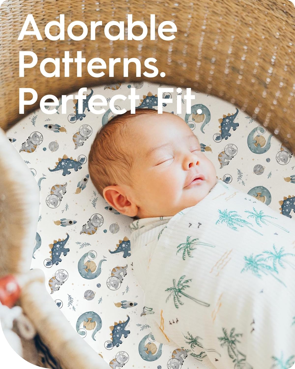 Bassinet Sheets for Baby Boy Girl, TotBasic Buttery Soft Universal Bassinet Fitted Sheet