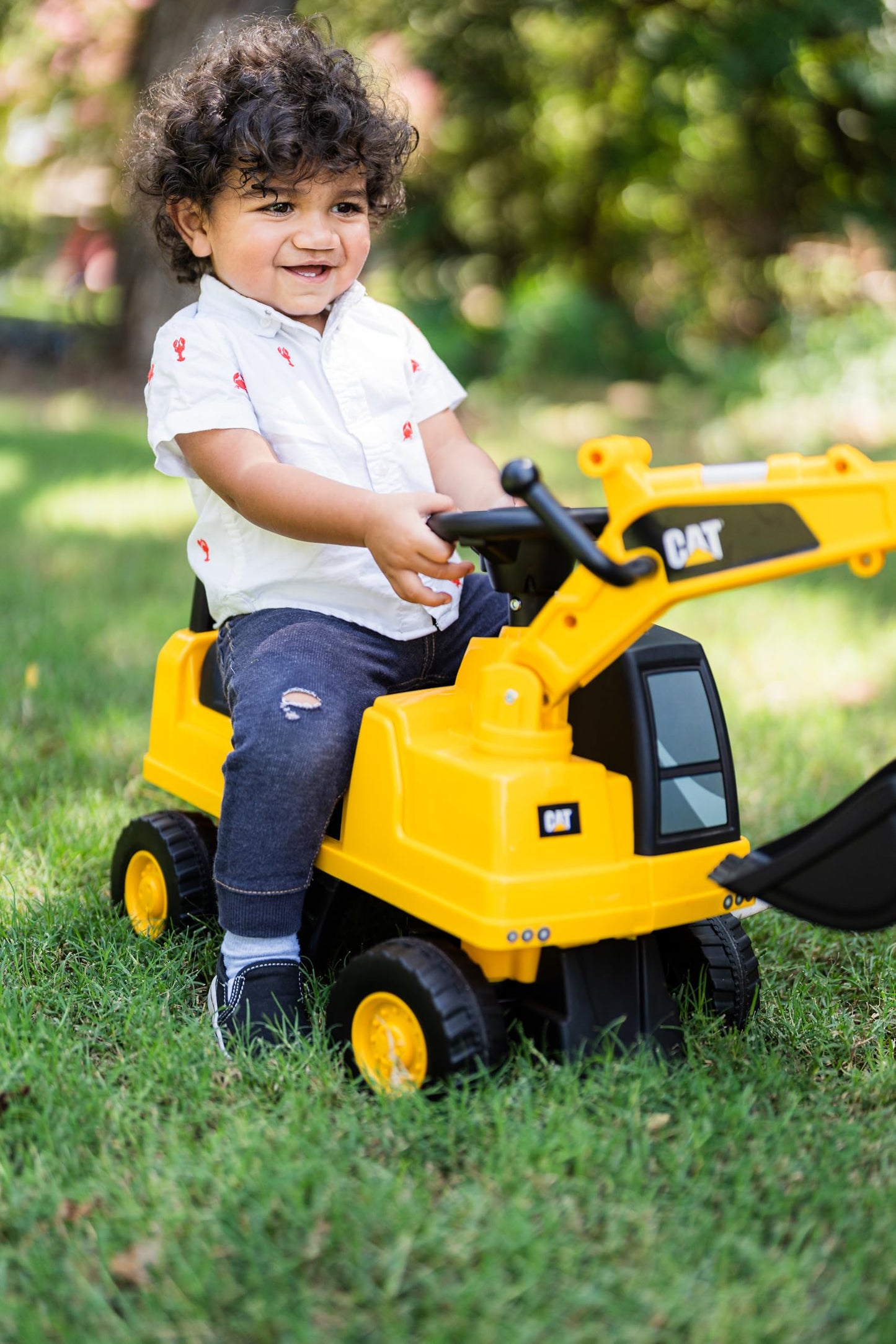 Best Ride On Cars CAT Excavator Push Car – Licensed Caterpillar Ride-On Digger Toy for Kids with