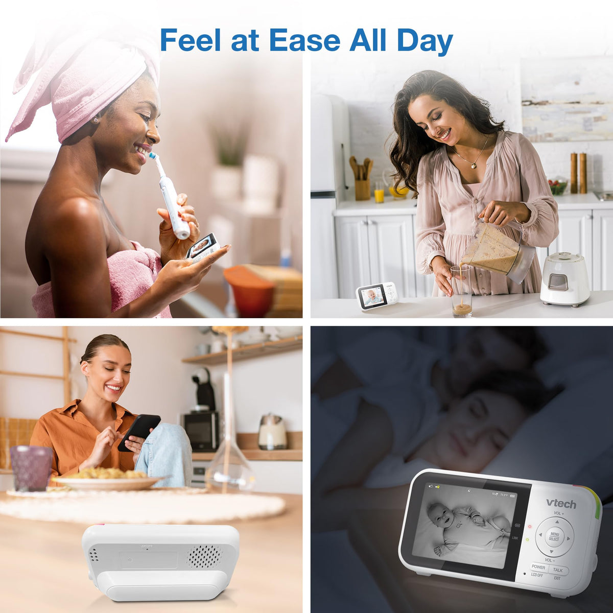 VTech Baby Monitor No WiFi – 19Hr Video Battery, 1000ft Range, Night Vision, Two-Way Talk