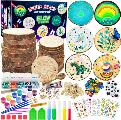 KIRKOTOY Wooden Crafts Kit for Kids-Glow in The Dark-Arts & Crafts Gifts for Boys Girls Age 6-12