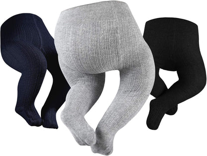 Petrass Baby Girls Cable Knitted Tights Infant Full-Footed Seamless Cotton Tights New-born Girls