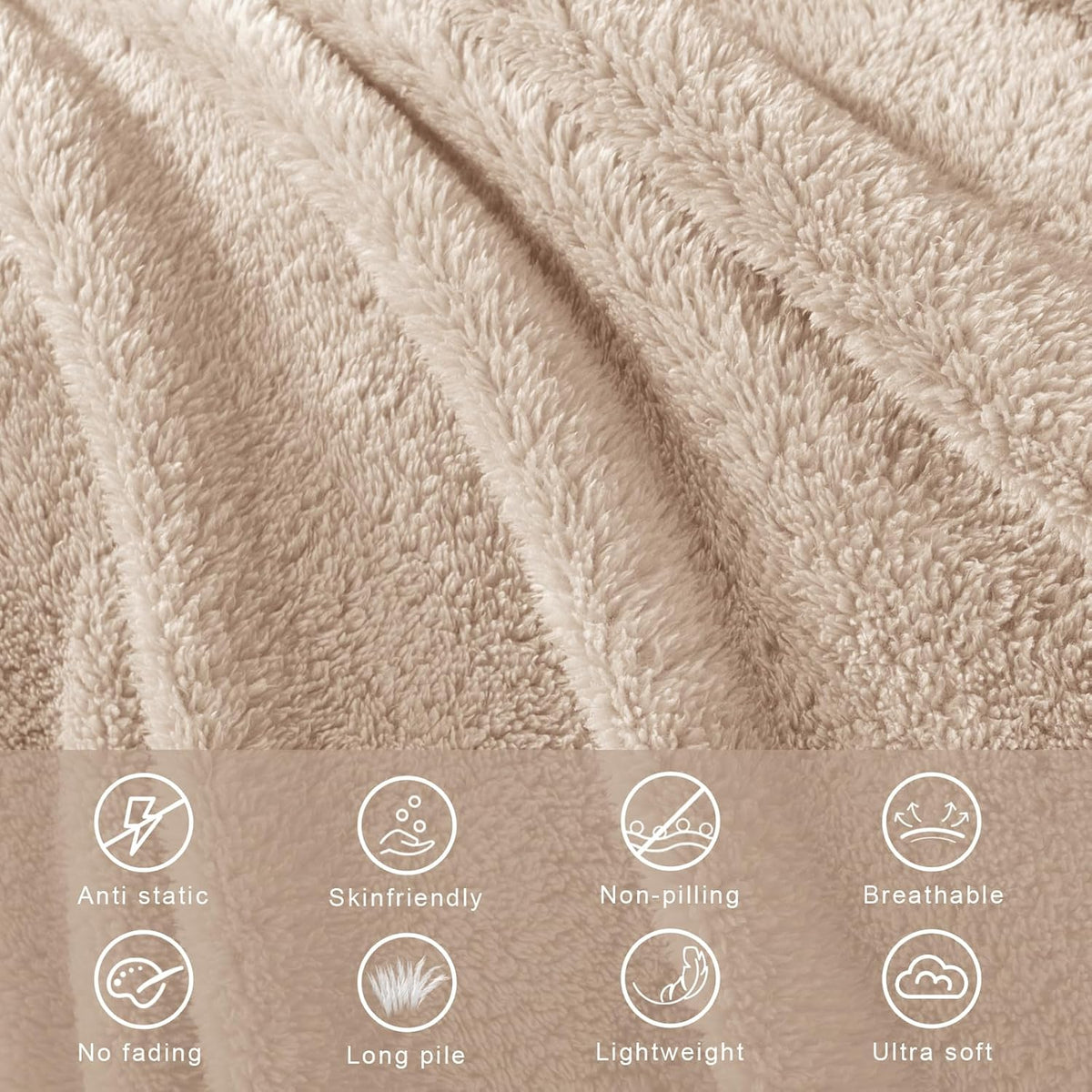 Exclusivo Mezcla Soft Fleece Throw Blanket for Couch, Super Soft Velvet Plush Bed Blanket, Fuzzy