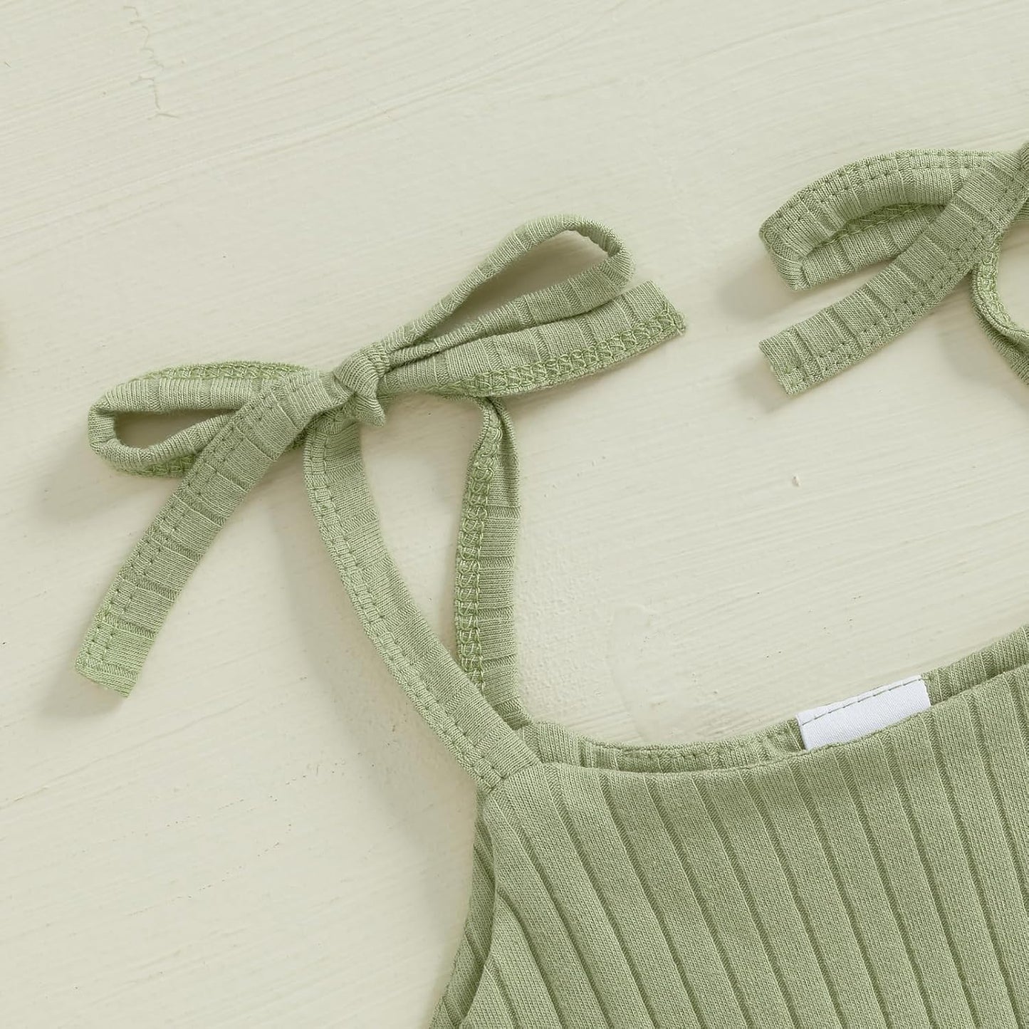 Newborn Infant Baby Girl Romper Ribbed Knit Sleeveless Spaghetti Strap One Piece Jumpsuit Bodysuit