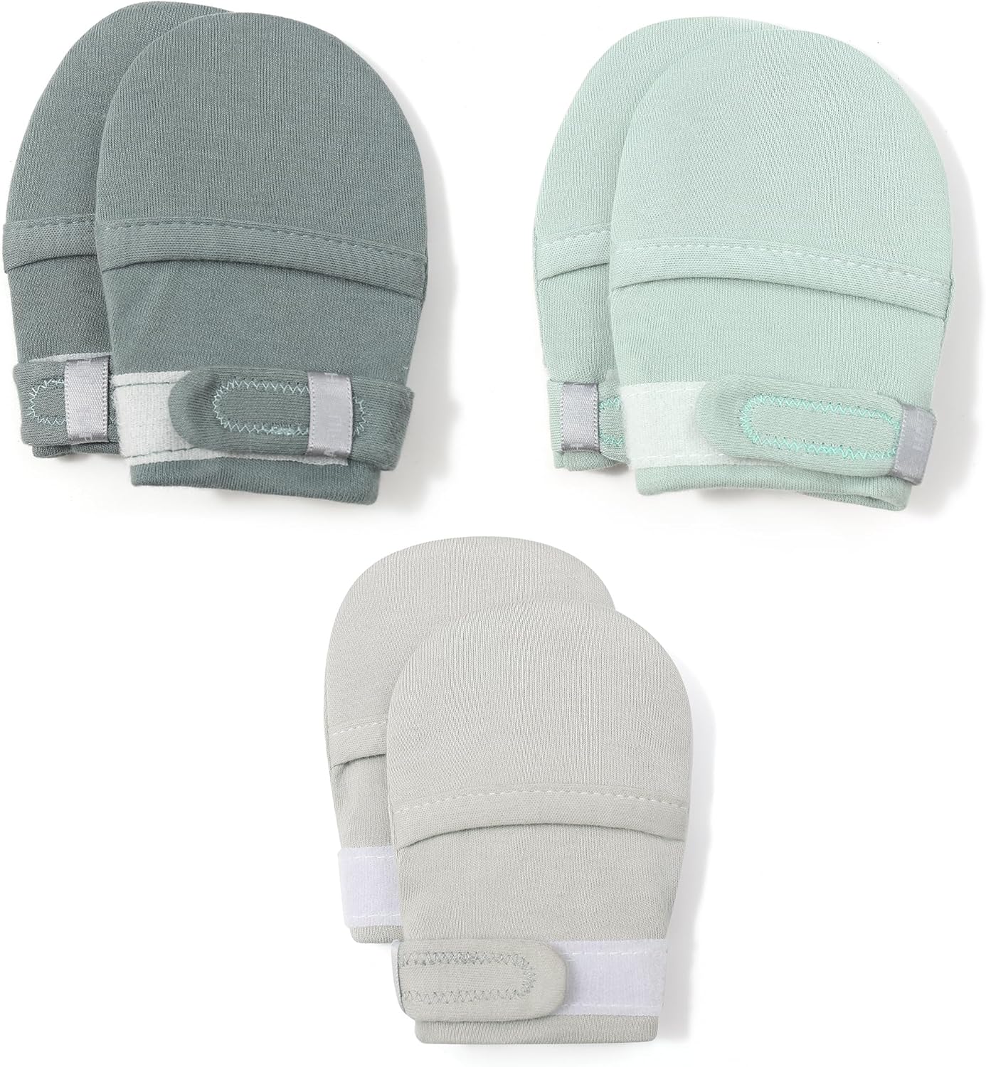 HAPIU Baby No Scratch Mittens Stay On, 100% Cotton Breathable, Adjustable Infant Gloves for Boys