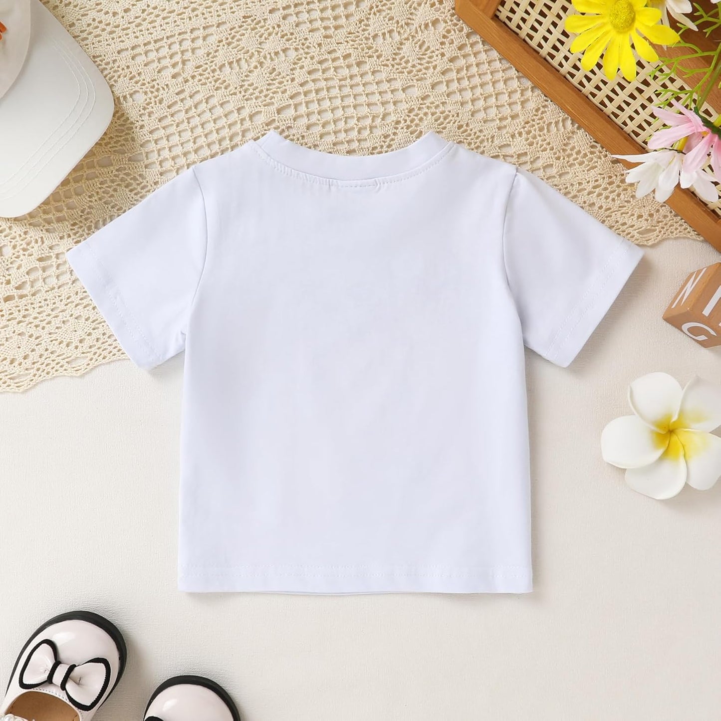 Happy Town Toddler Clothes Baby Boy Girl Smiley Face Shirt Short Sleeve T-Shirt Tee Summer Tops