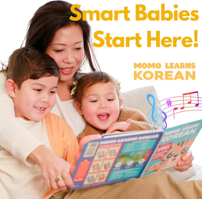 New! Learn Korean for Kids, Momo Learns Korean Vol. 2, Bilingual Korean Baby Book for Kids, Babies