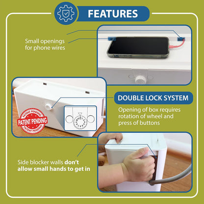 Power Strip Cover Box - Effectively Baby Proofs Power Strip with Patented Dual Lock. Convenient