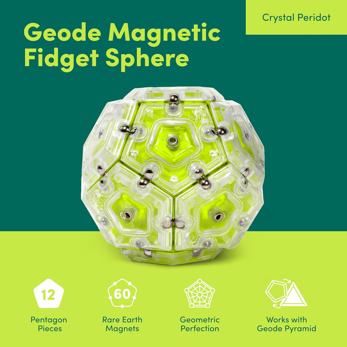 Speks Geode Sphere Magnetic Fidget Toy for Adults | Quiet Adult Sensory Toy for Stress Relief &