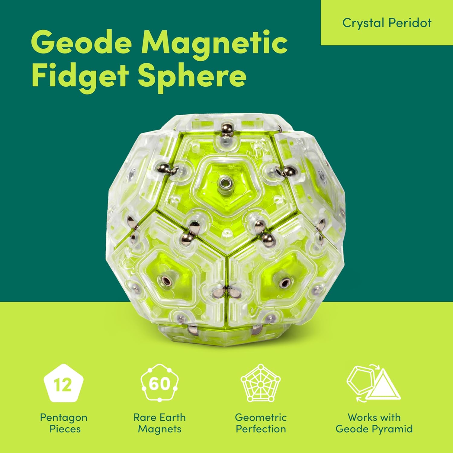 Speks Geode Sphere Magnetic Fidget Toy for Adults | Quiet Adult Sensory Toy for Stress Relief &