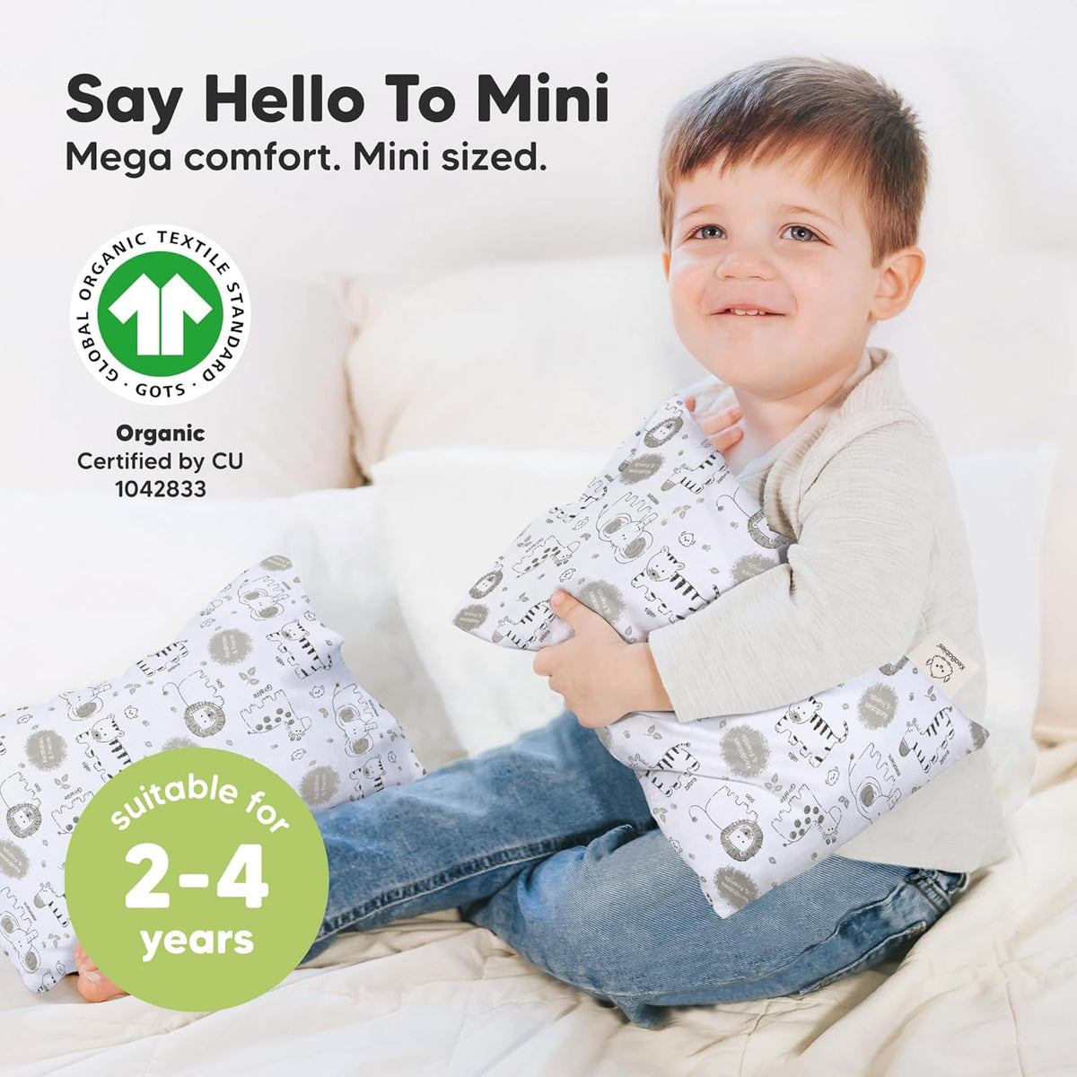 Mini Toddler Pillow with Pillowcase - 9x13 My Little Dreamy Travel Kids Pillow for Sleeping
