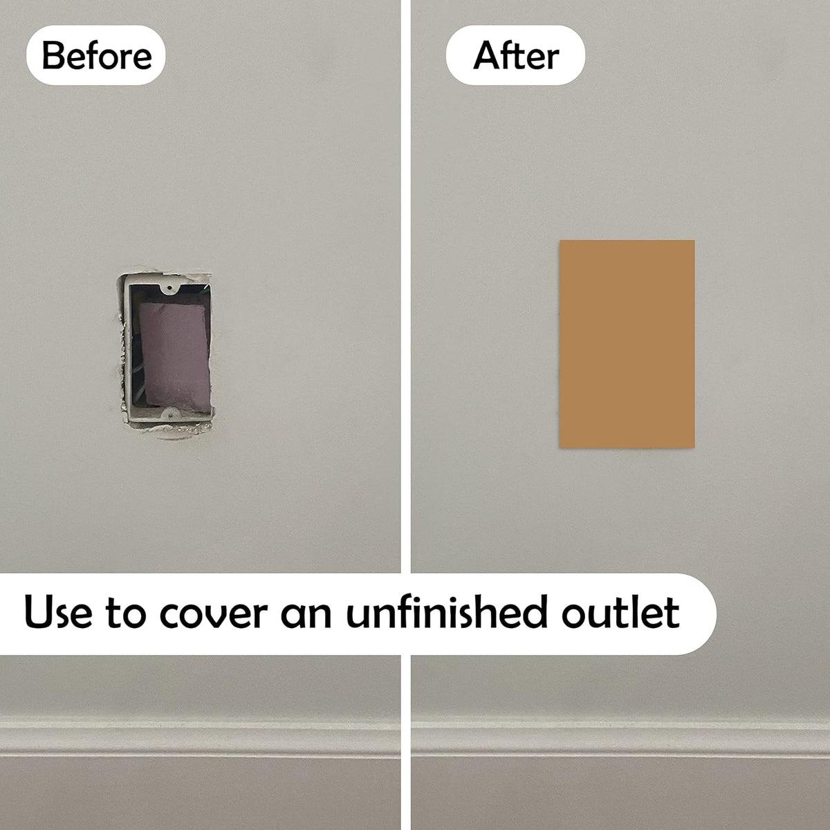 Rubber Bond Self-Adhesive Rubber Wall Outlet Cover Plate 5 Pack - Easy to Apply Peel & Stick
