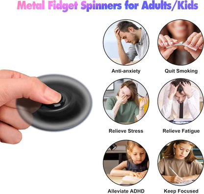 Fidget Spinners Toy, 3-8 Min Spins Time Stainless Steel Bearing Metal Fidget Spinner, EDC ADHD