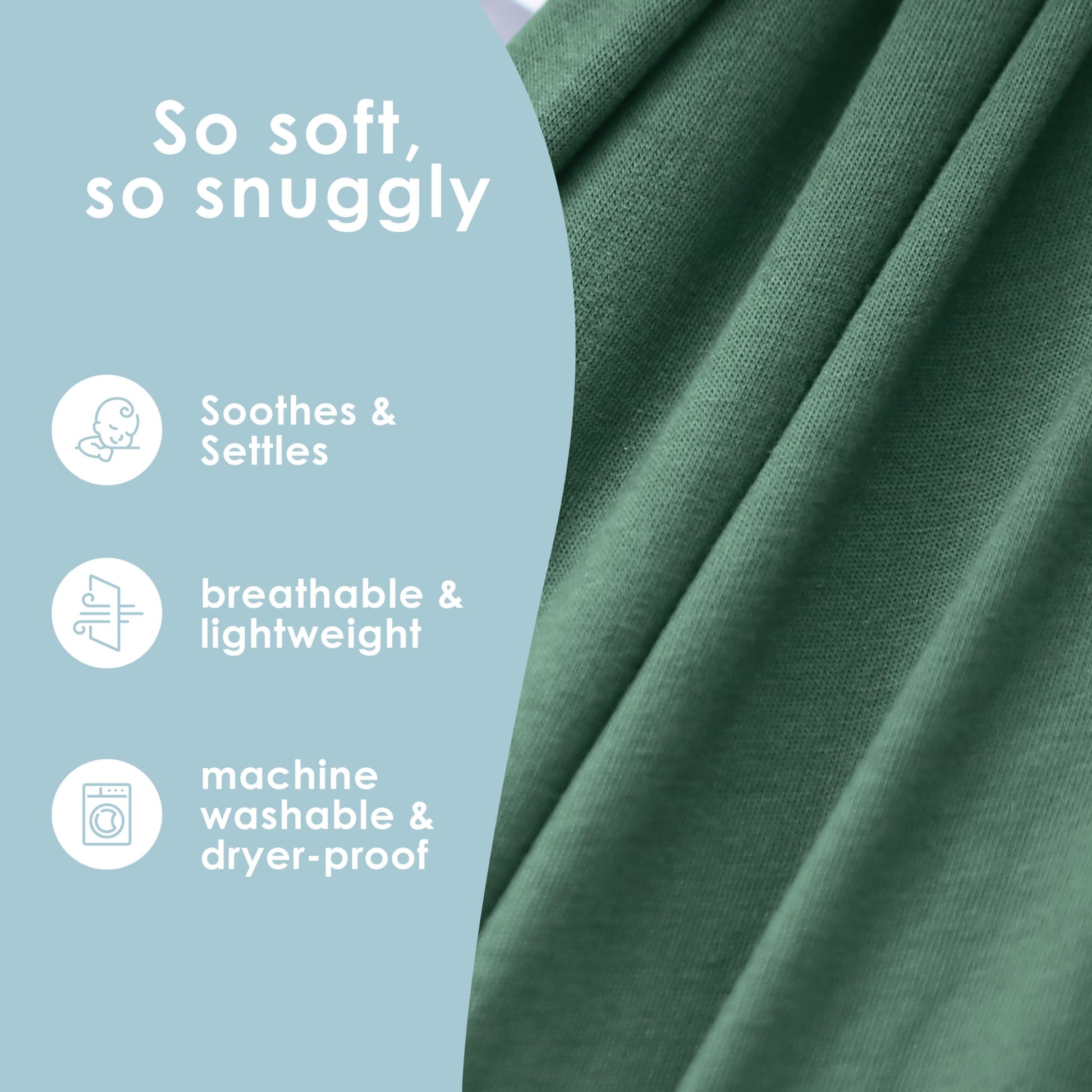 Sleepy Wrap Baby Carrier Wrap for Infants 7-35lbs, Lightweight, Sage Green
