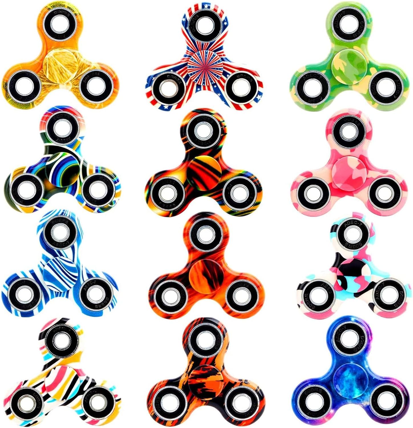 SCIONE 12 Pack Fidget Spinner Toy, Finger Spinner Fidget Pack-Anxiety Toys Stress Relief Reducer