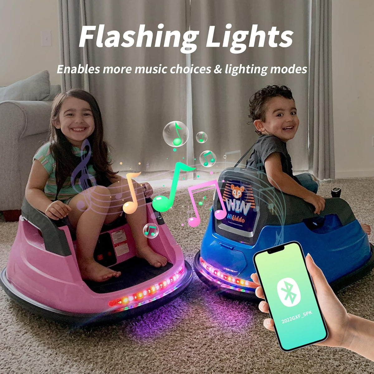 12V Kids Bumper Car, Electric Baby Bumper Car for Toddlers with Remote Control, 3 Speeds - Light