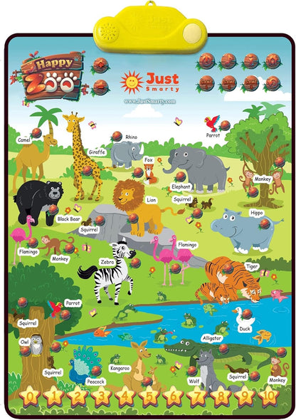 Just Smarty Zoo Animals Toddler Learning Toys Ages 3-6 | Sounds, Counting & Memory Games | Learning
