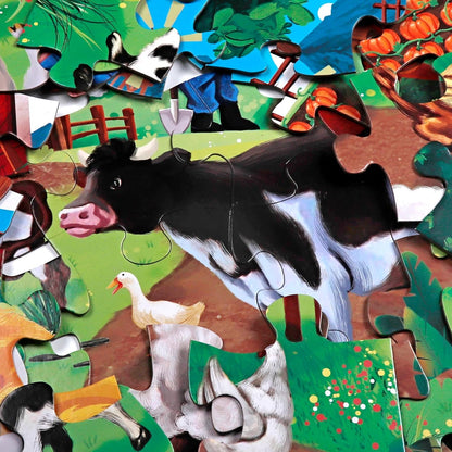 Jumbo Floor Puzzle for Kids,Farm Animals Jigsaw Large Puzzles,48 Piece Barn Puzzle for Toddler Ages