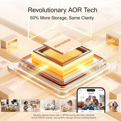 3K Pet/Dog Camera Indoor w/Phone App, No Monthly Fee 64GB Local Storage & AI Tracking Face ID