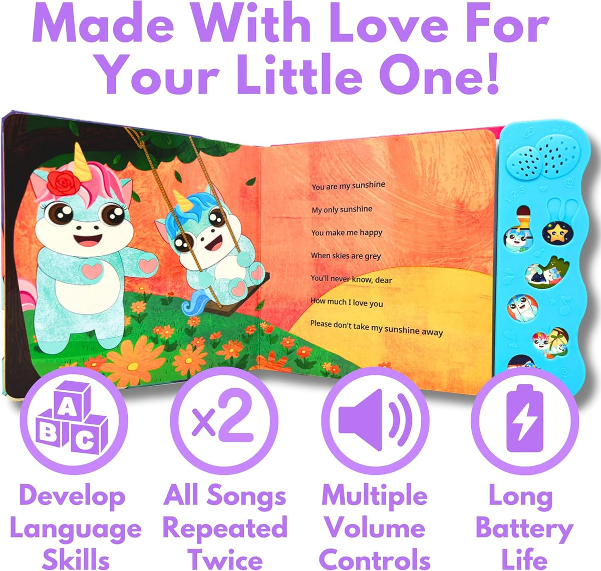 Nursery Rhymes: Musical Toys & Interactive Sound Book for Toddlers 1-3, Baby’s First Year Music