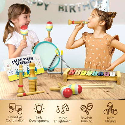 MINIARTIS Baby Musical Instruments Set - Montessori Musical Toys for Toddlers 1-3 | Modern Boho
