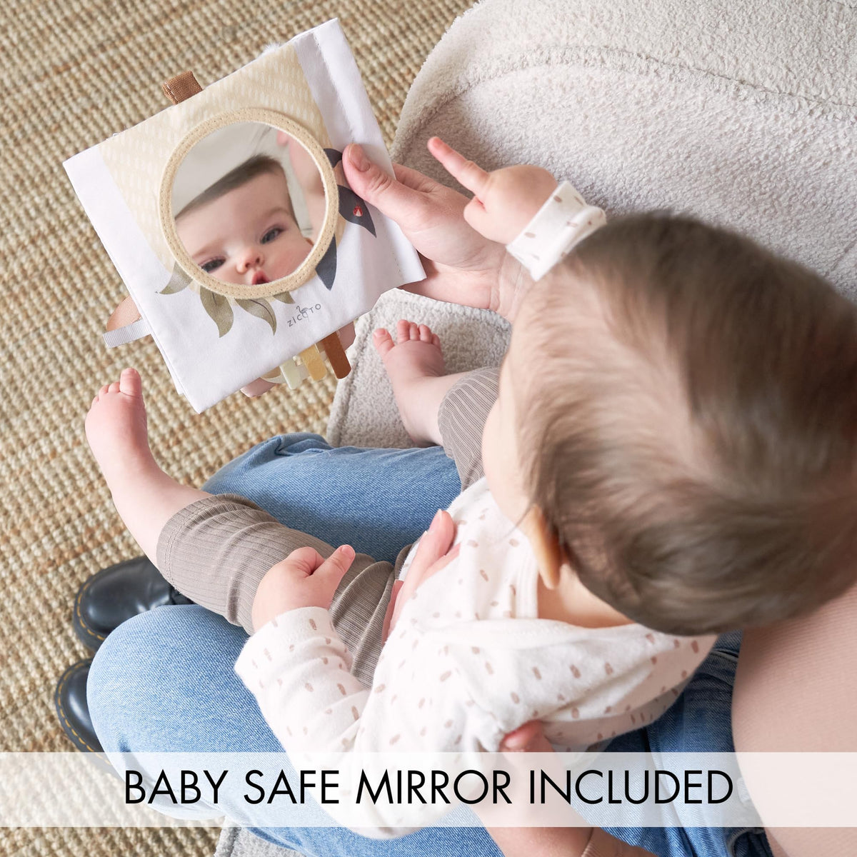 Soft Baby Book with Touch and Feel Pages - Cute Sensory Toy for Babies