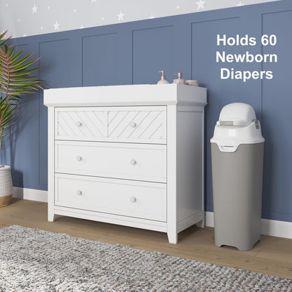 Foundations Tall Diaper Pail with Airtight Lid - Durable & Odorless Diaper Disposal, Large