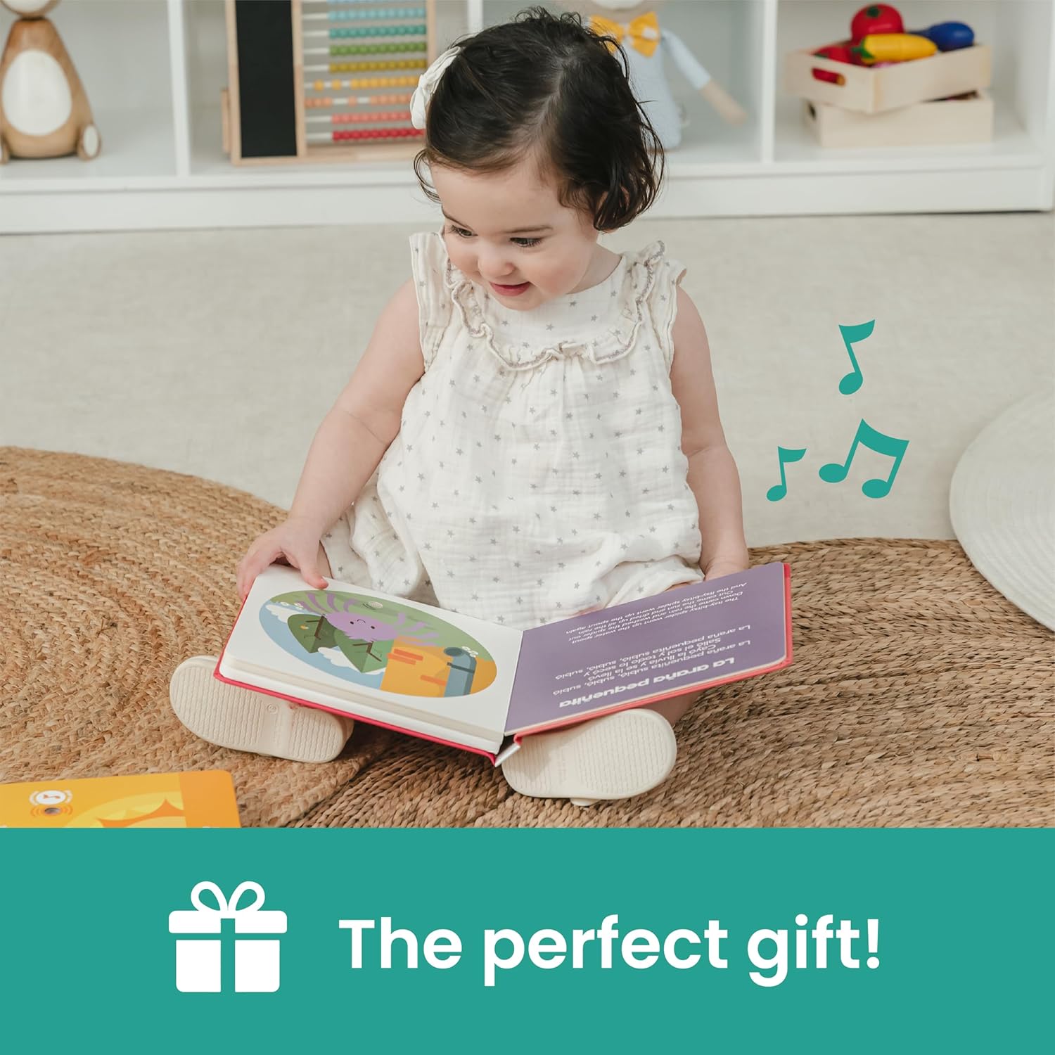 Binibi Spanish Musical Book for Babies & Toddlers 1-3 Los Pollitos Dicen & Other Nursery Rhymes |