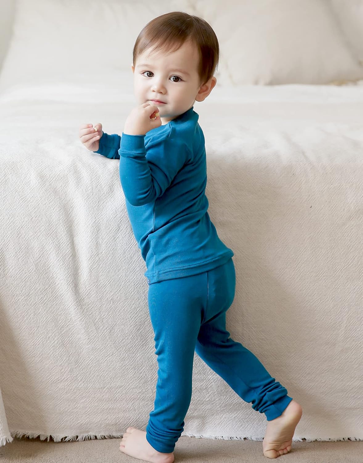 VAENAIT 6M-12Y Toddler Toddler Kids Toddler Girls Boys Soft Comfy Modal Tencel Solid Raglan