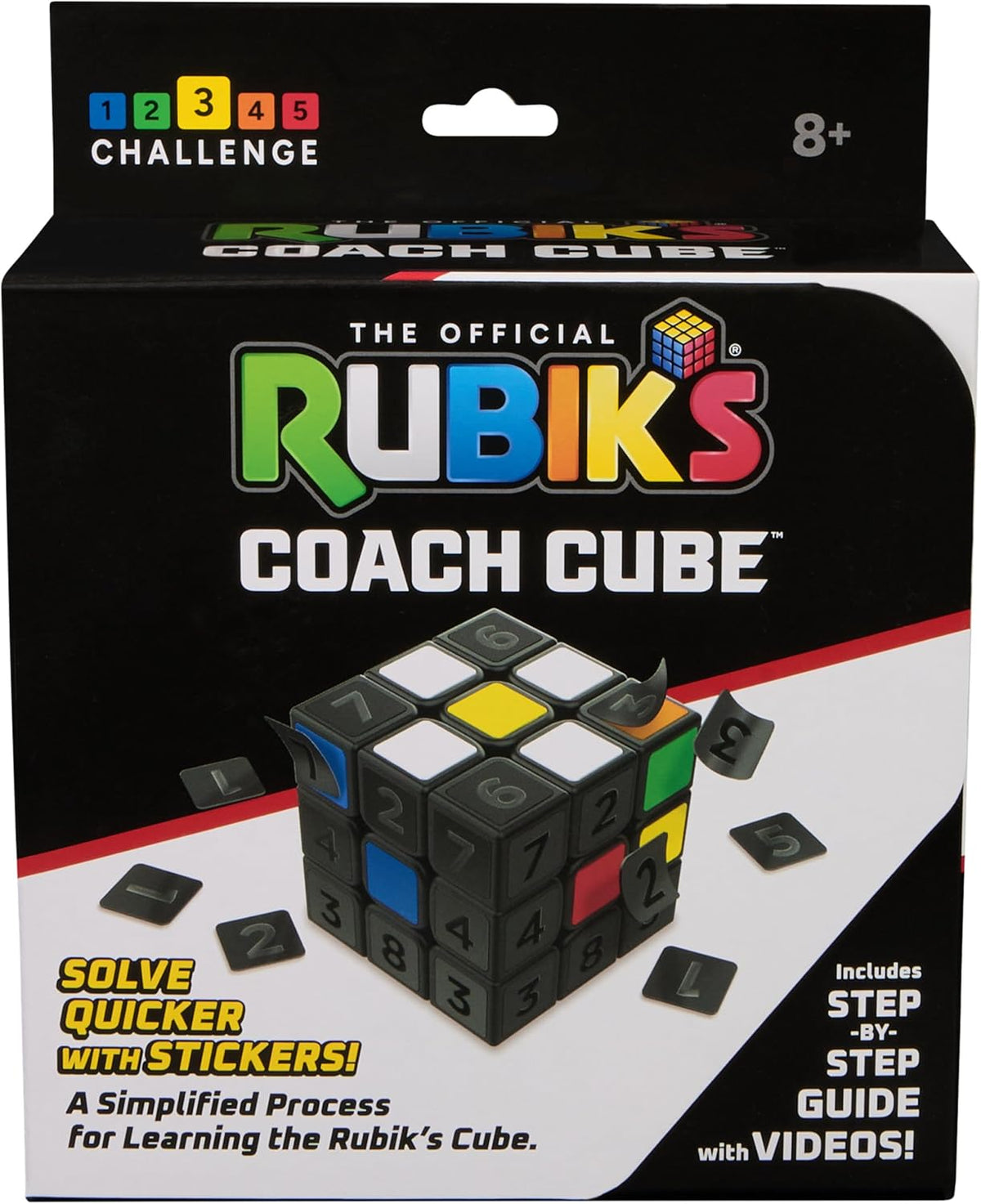 Rubik’s Coach Cube, Learn to Solve 3x3 Cube with Stickers, Guide, & Videos, Stress Relief Fidget